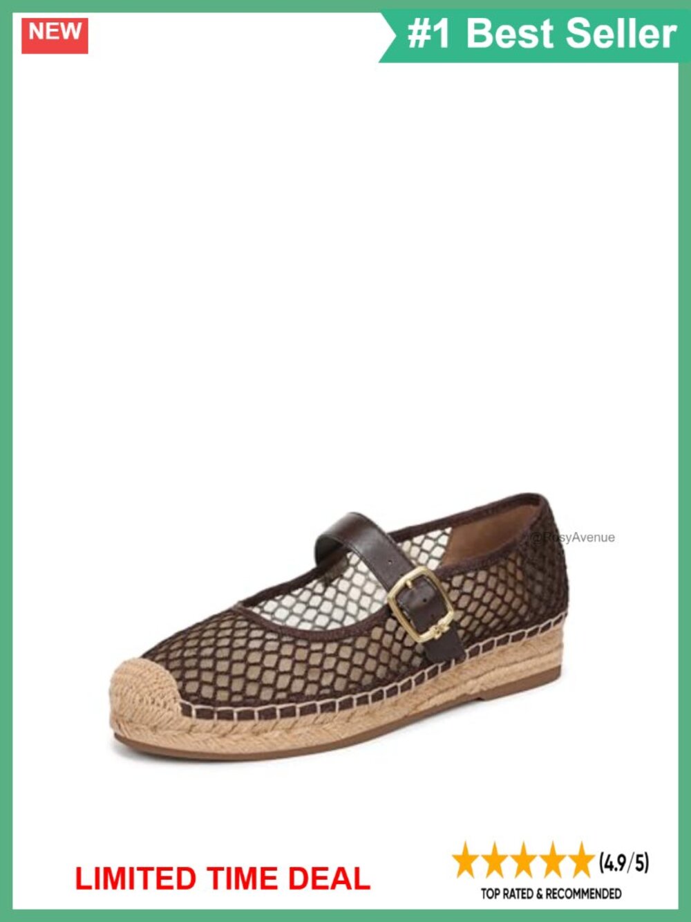 Mesh Espadrille Flats with Buckle Closure and Breathable Design